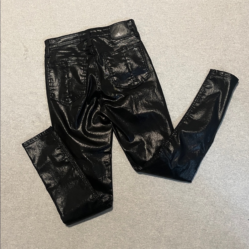 Rag & bone Black Coated ,Nina High Rise Jeans pants - Picture 8 of 12